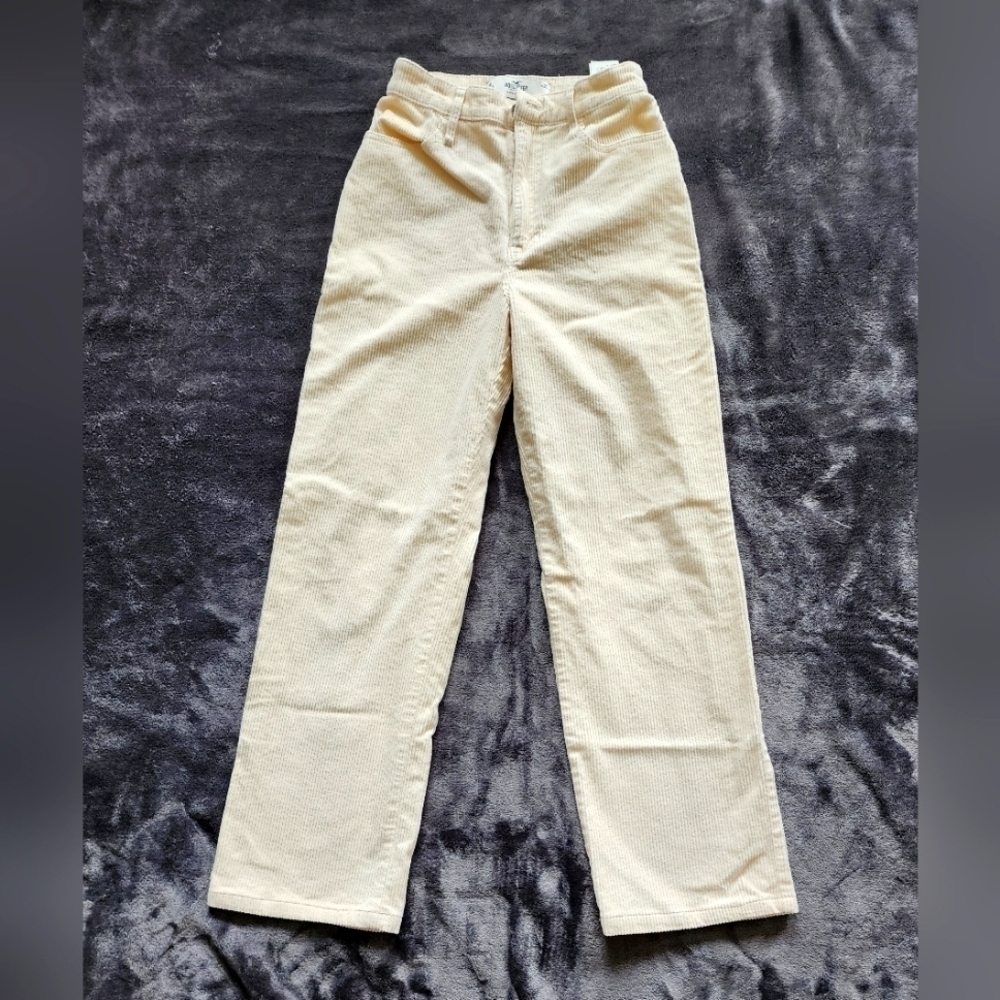 WOMEN'S Hollister California corduroy Straight Wide Leg Jeans size W 25